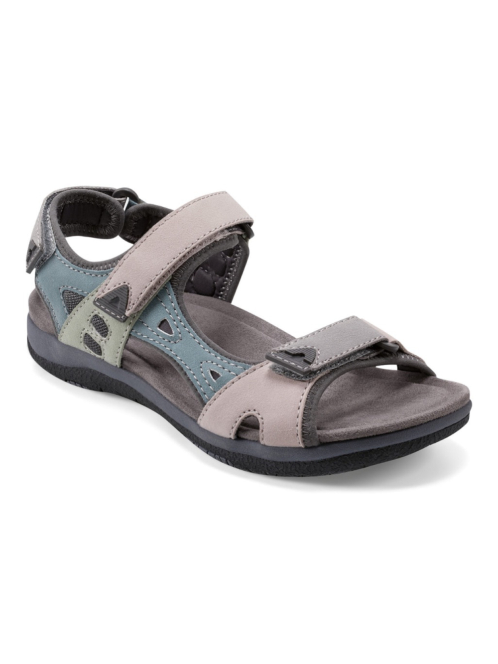 Women's Earth Origins Skylar Round Toe Lightweight Casual Flat Sandals Size 11W